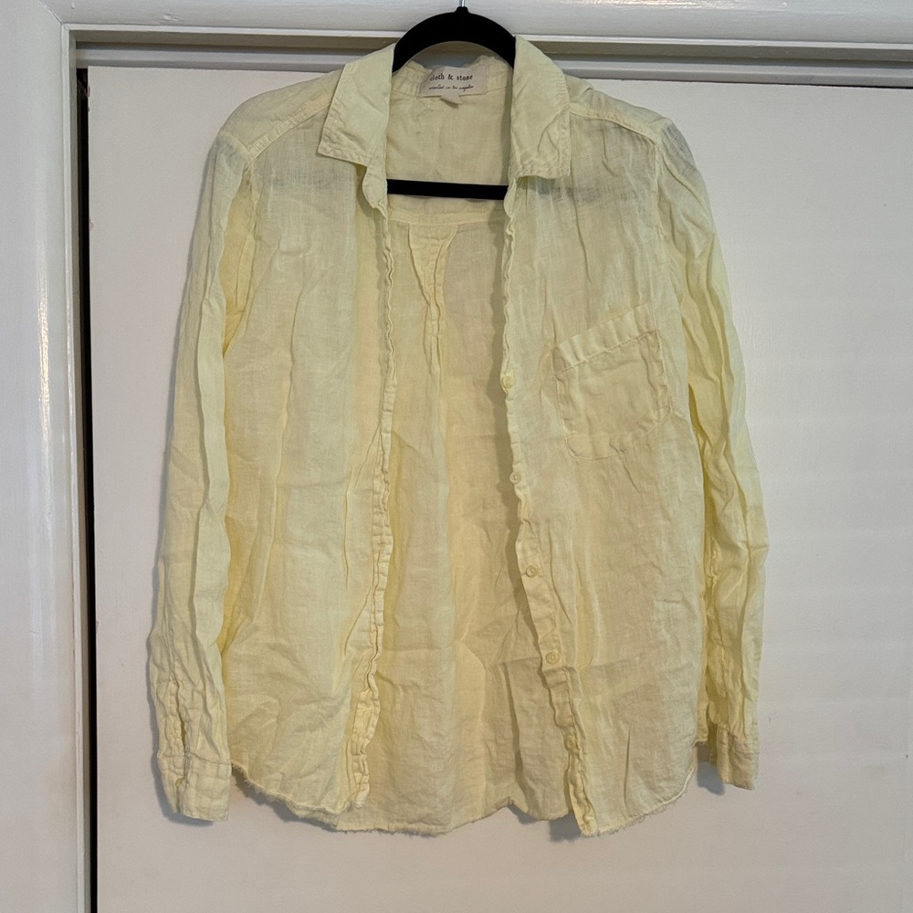 Cloth & Stone Yellow Button Down Shirt